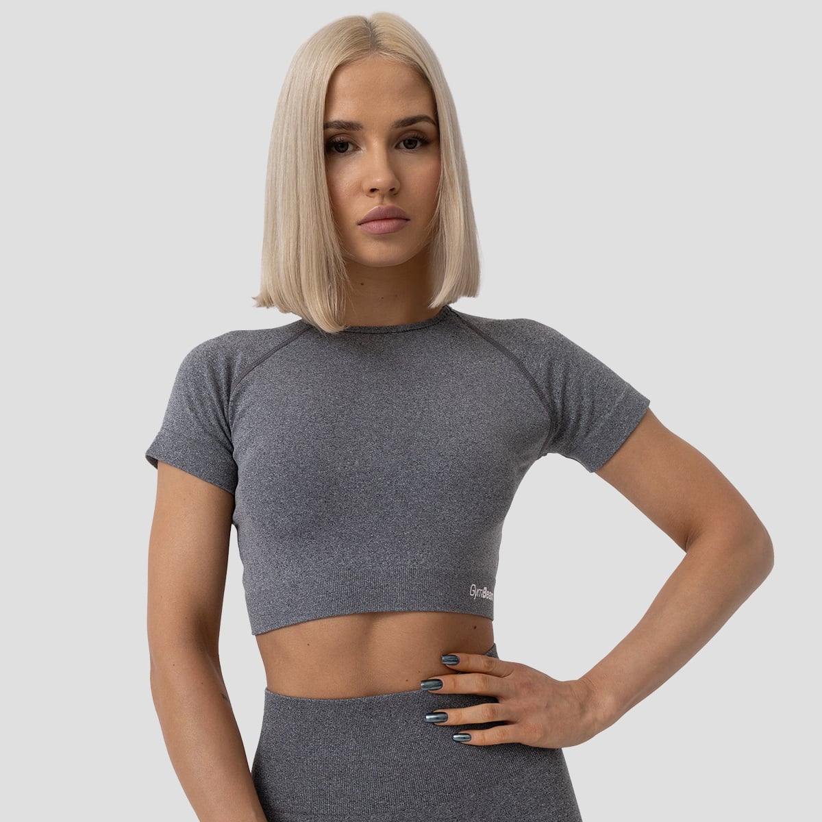 Women‘s FLO Crop Top Grey - GymBeam