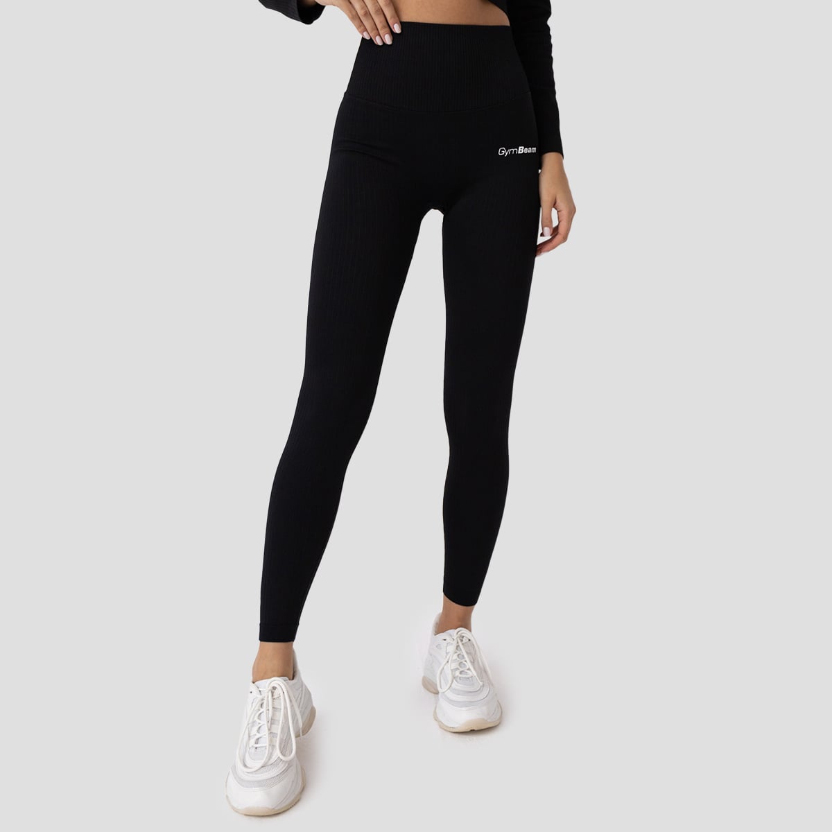Ribbed FLO Leggings Black - GymBeam
