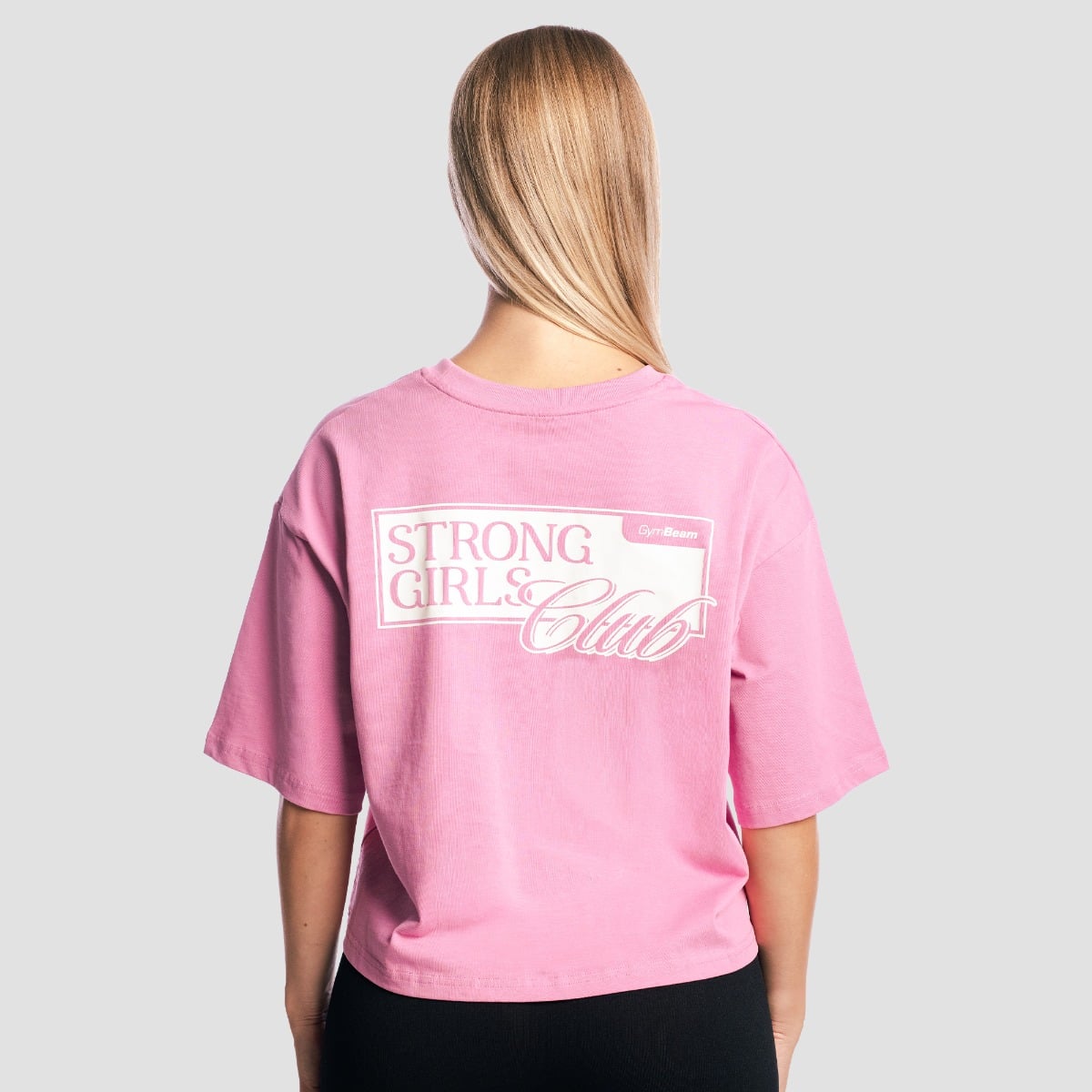 Women‘s Girls Club Boxy T-shirt Pink - GymBeam