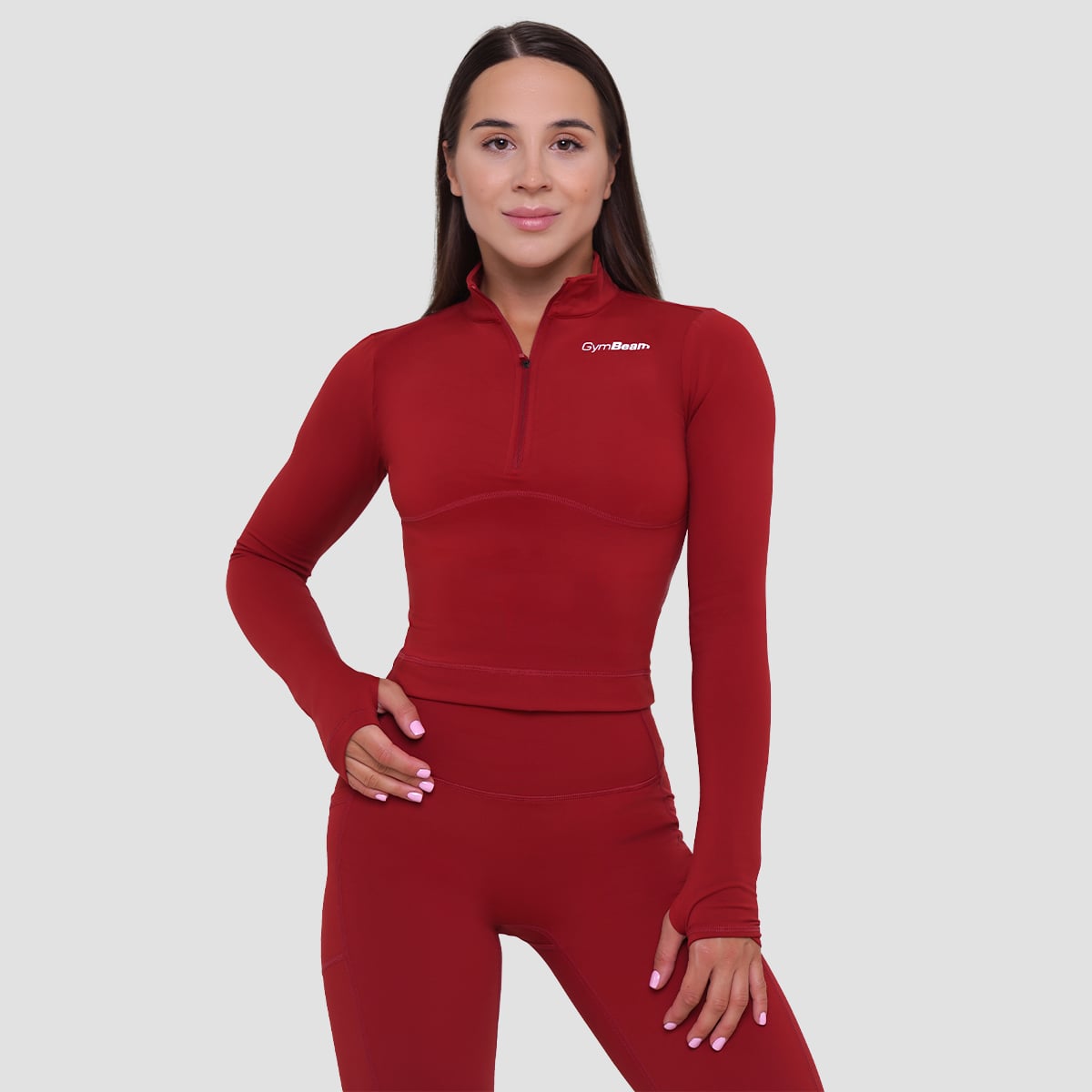 Women‘s Ignite Sports Top Dark Red - GymBeam