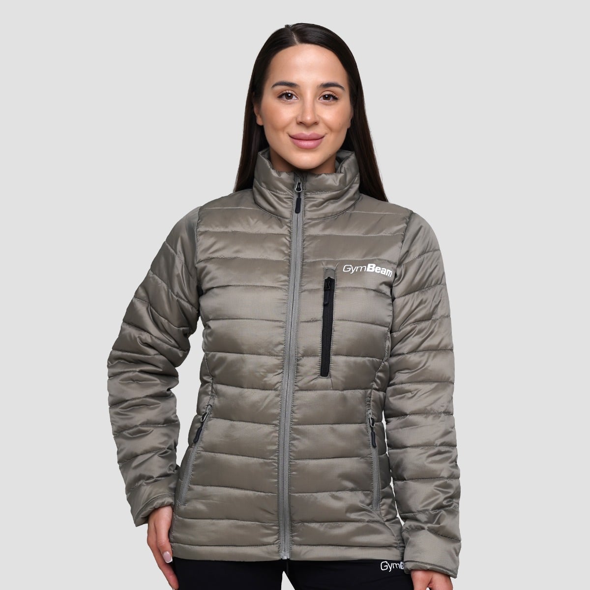 Women‘s Puffer Jacket Vetiver/Black - GymBeam