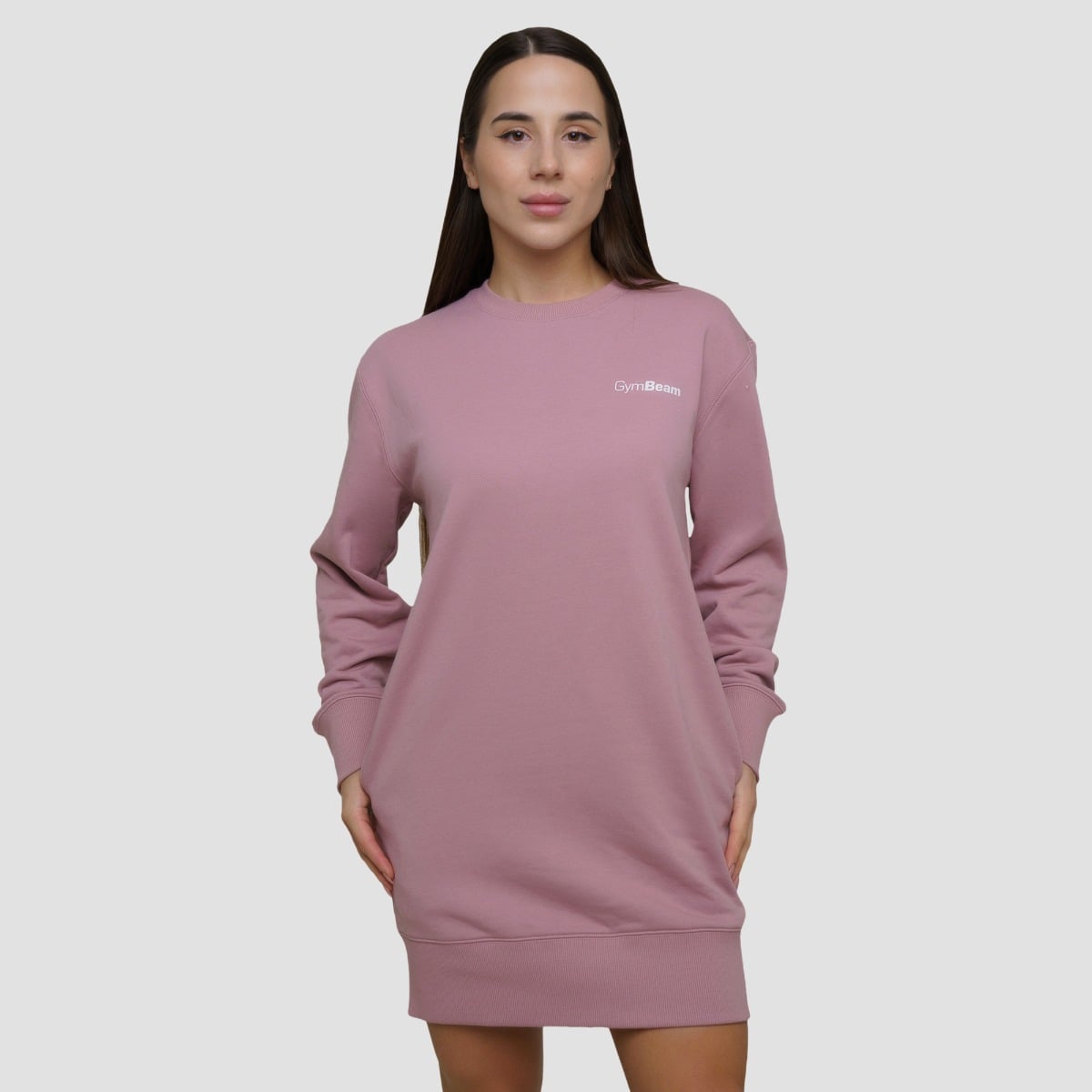Women‘s Agile Longline Sweatshirt Woodrose - GymBeam