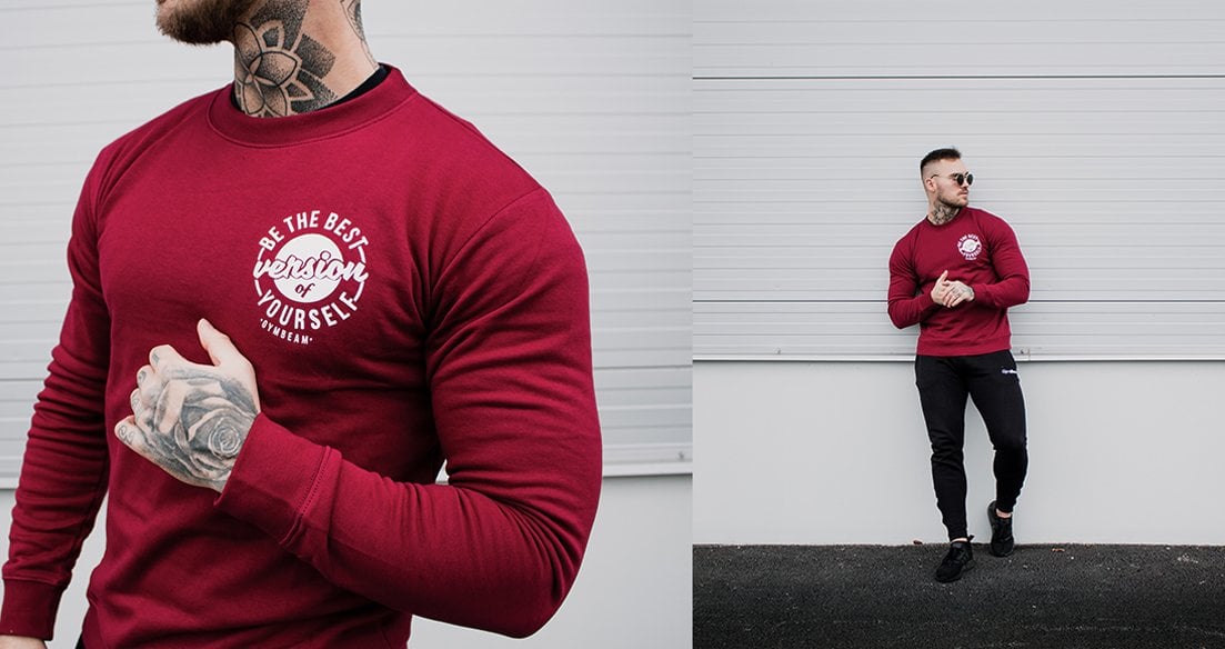 Men’s Sweatshirt The Best Version Burgundy - GymBeam