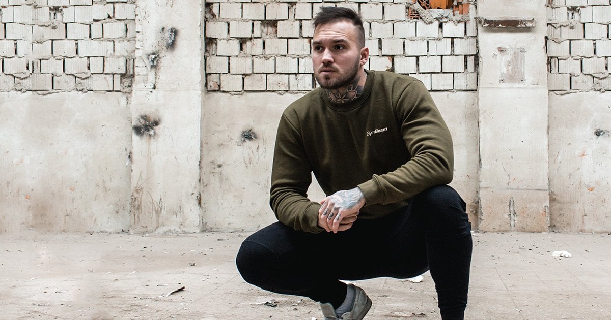 Hanorac Basic Military Green White - GymBeam