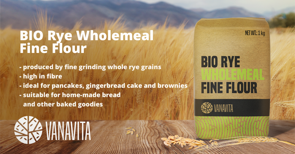 BIO Rye Wholemeal Rye Flour - Vanavita