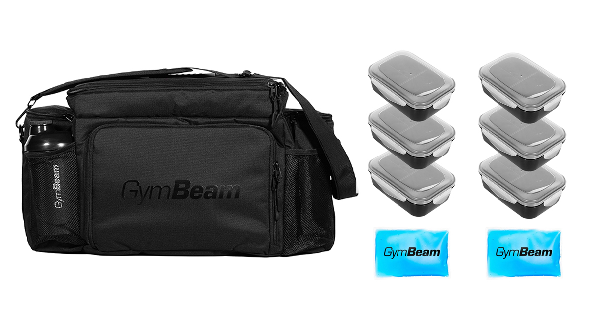 Fit Prep Food Bag Black + 6 Containers - GymBeam