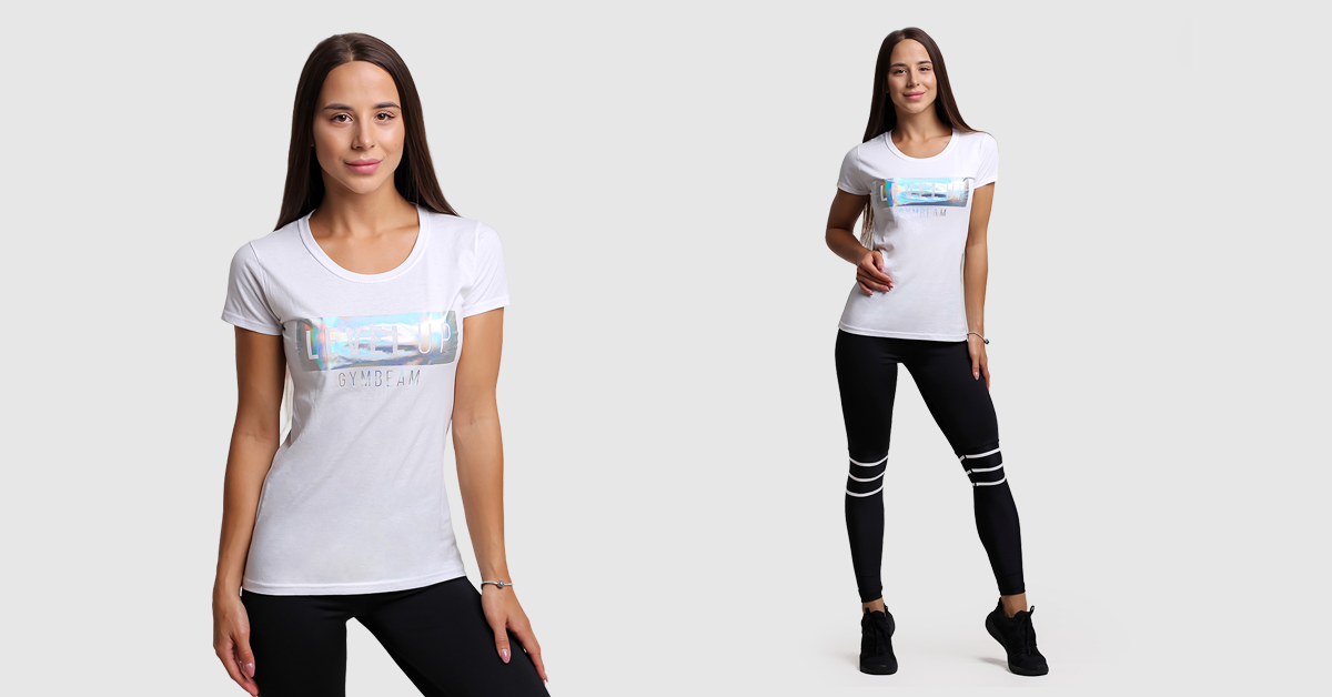 Women’s T-shirt Level Up White - GymBeam