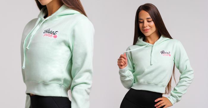 Dámska mikina Crop Mint - BeastPink